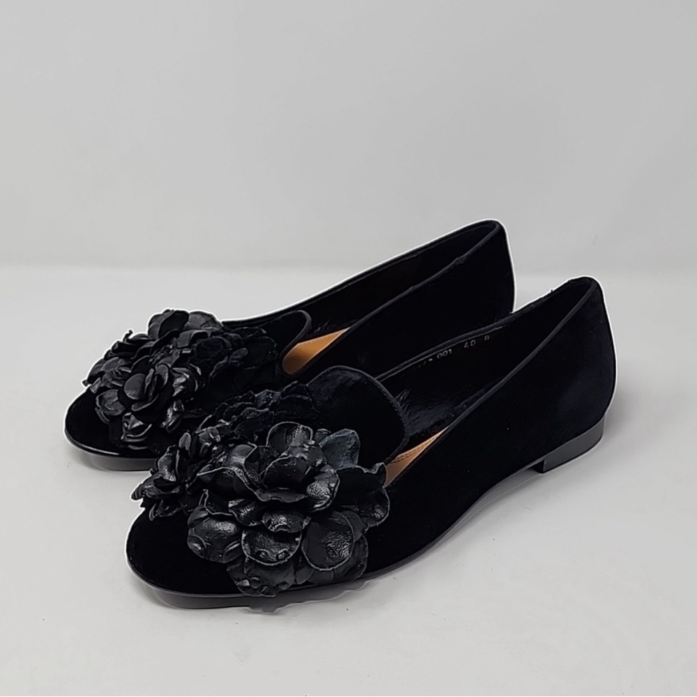 Ralph Lauren Collection Purple Label Oliviera Velvet Black Loafers Size 10